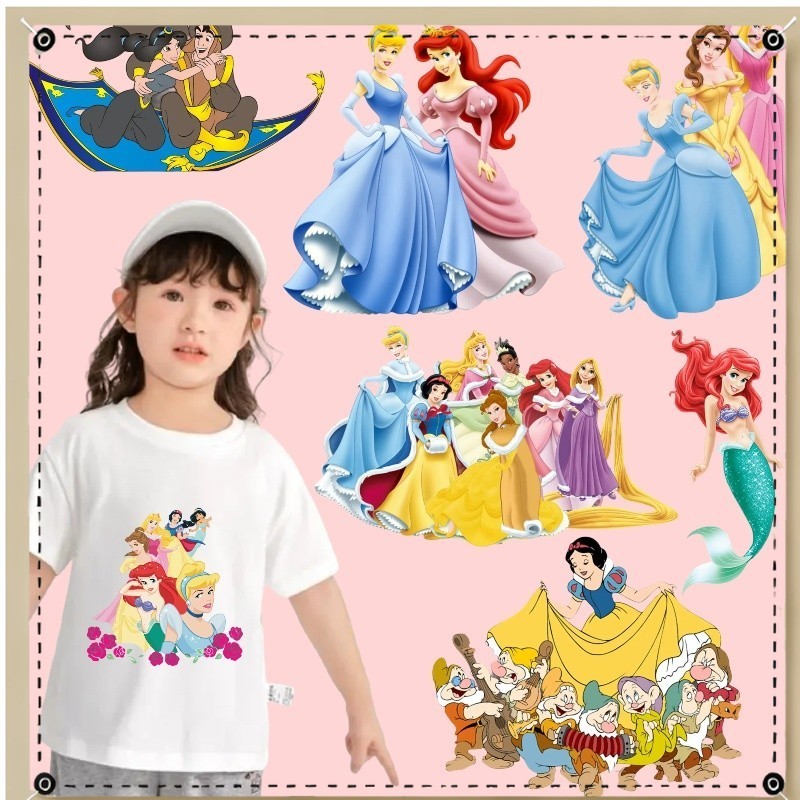 UV376 New Disney Princess Cartoon Princess Series Cloth Sticker Ironing ...