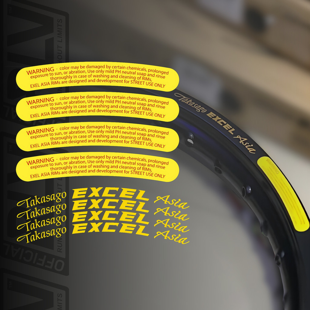 Takasago Excel Asia Rim Stickers Premium UV Rims for Glossy Shiny Rims ...