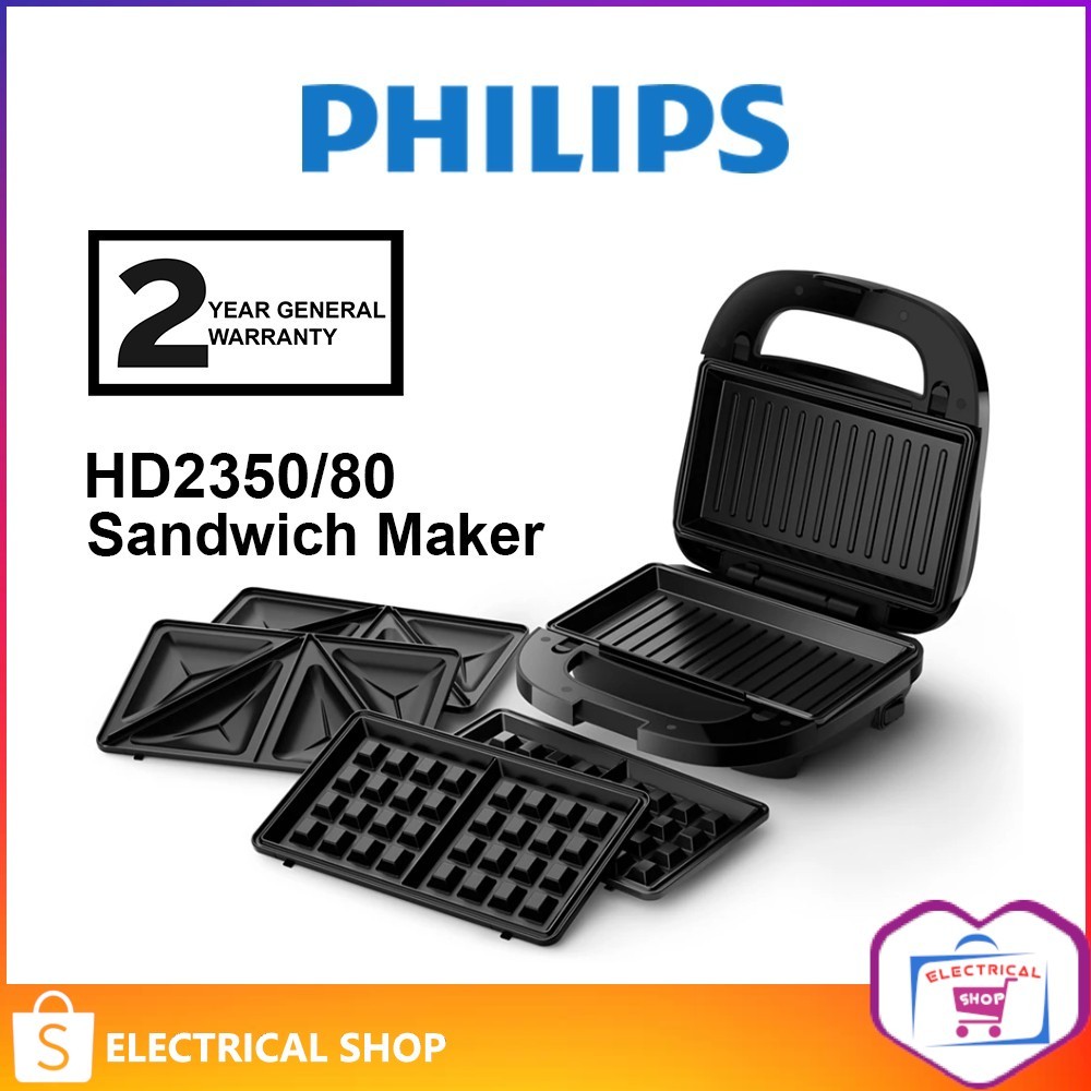 Philips 5000 Series HD2350/80 Sandwich Maker HD2350 / Kenwood 3 in 1 ...