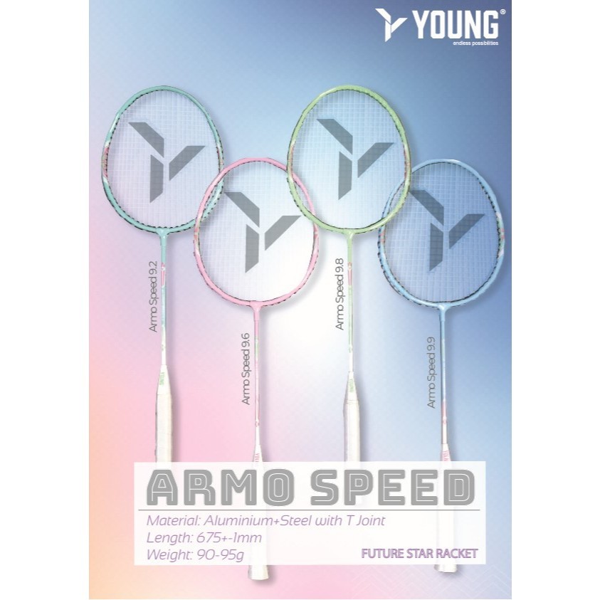 YOUNG ARMO SPEED - STRINGING RACKET + 1/2 COVER (ALUMINIUM FRAME ...