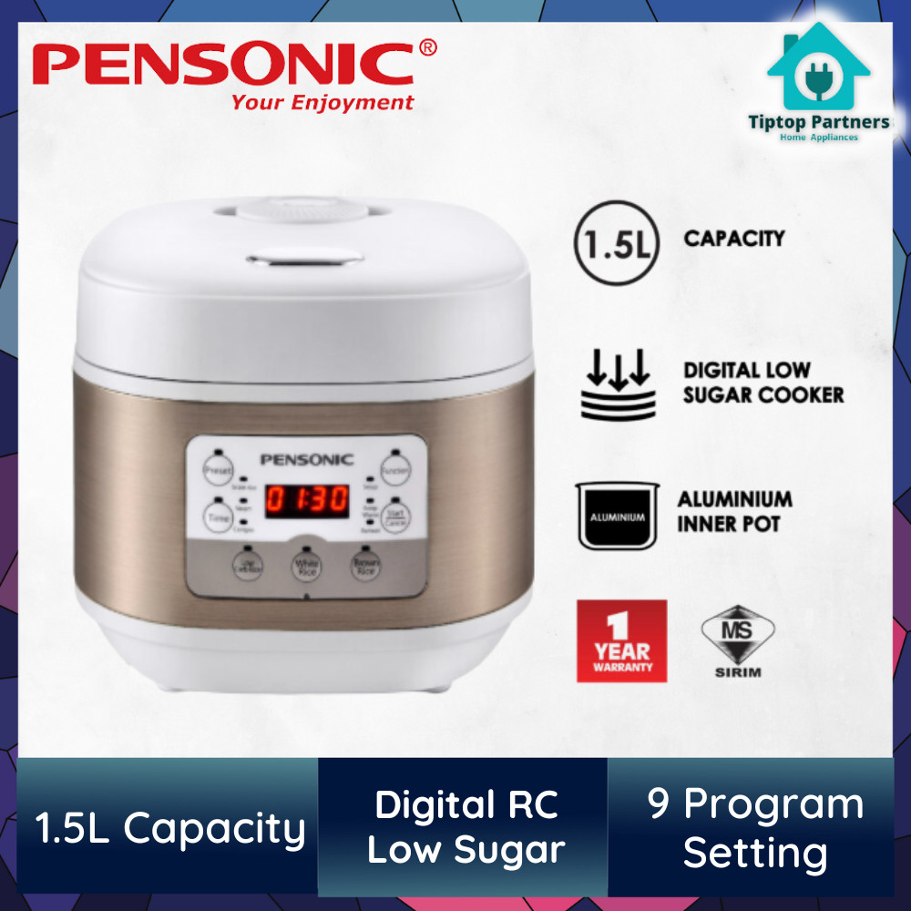 PENSONIC Digital Low Sugar Rice Cooker (1.5L) | PSR-1501DLS | Shopee ...