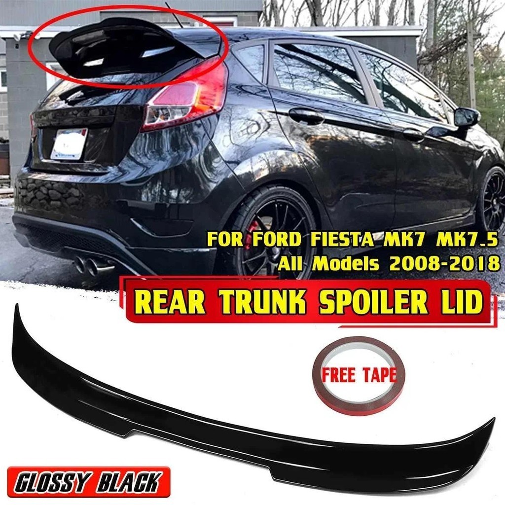 Black/Carbon Fiber Look Car Rear Trunk Boot Lip Wing Lip FOR FORD FOR ...