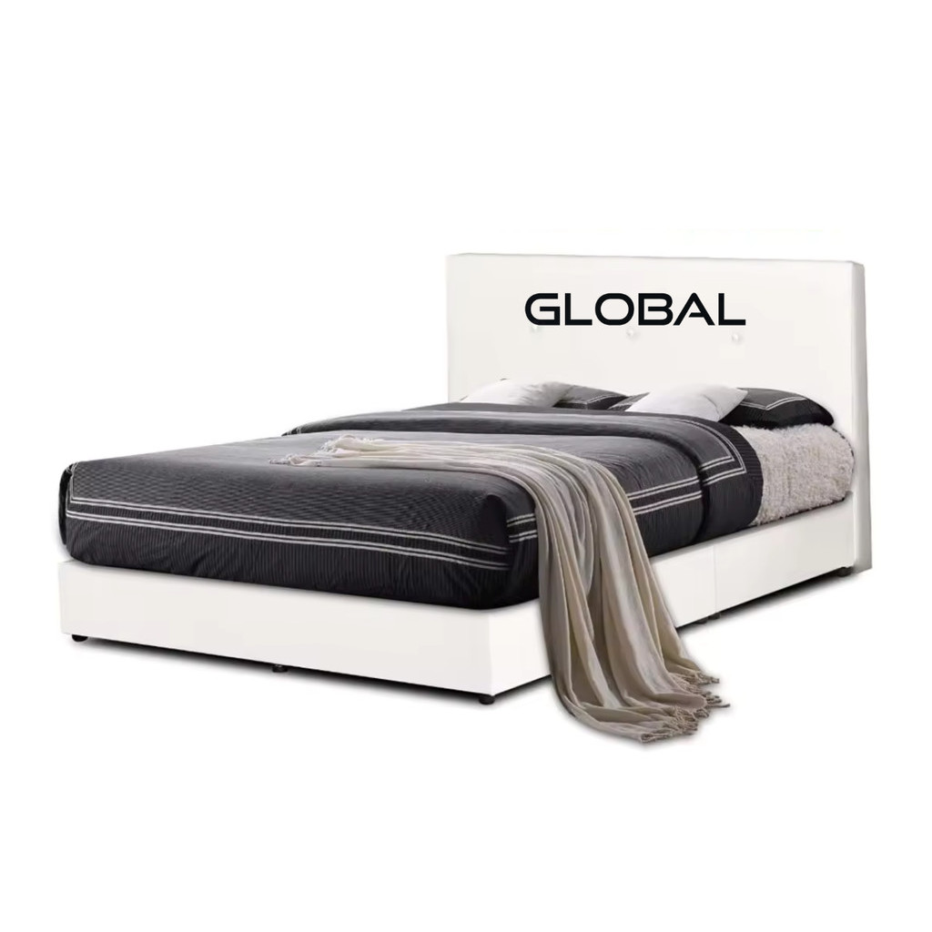 Harga kilang Katil Putih Katil Kulit PVC Divan Katil Single / Super ...