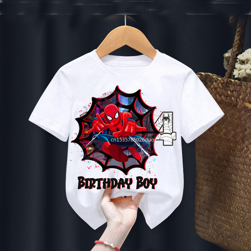 4th birthday spiderman shirt online