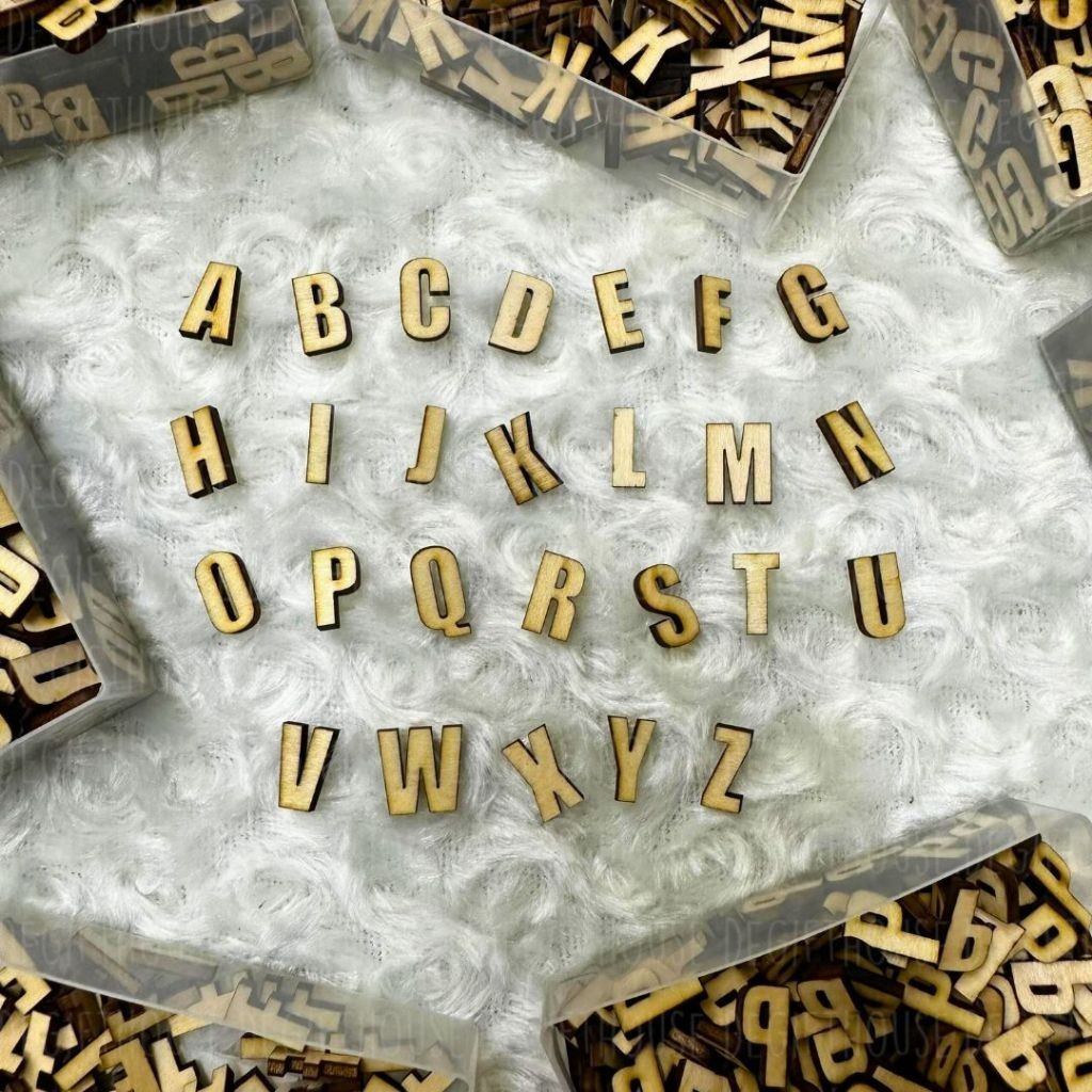 Letters Alphabet Wooden Letters 1.5cm Huruf Kayu Custom Name Design ...