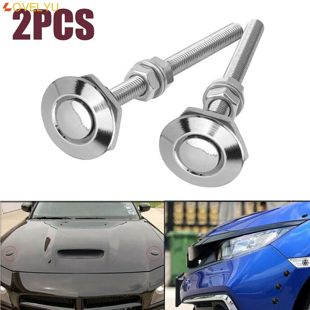 LOVELYU| 2Pcs Car Quick Release Bumper Latch Push Button Bonnet Hood ...