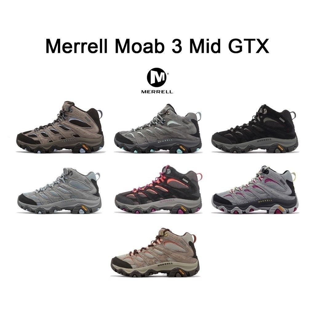 Merrell Moab 3 Mid GTX kasut mendaki kalis air luar emas outsole mid ...