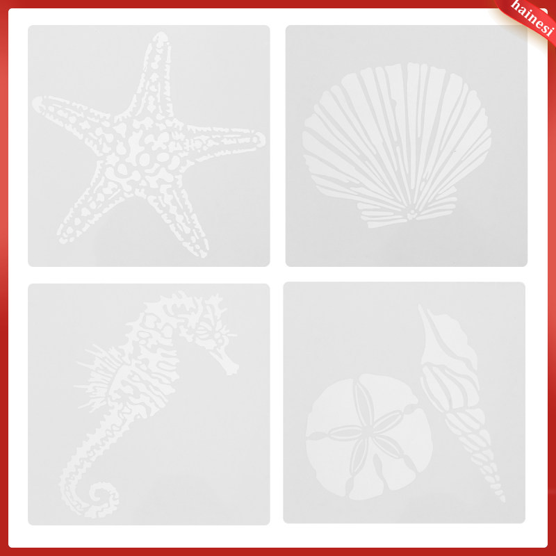 Seahorse Shell Cutout Painting Template Drawing Stencils Templates ...