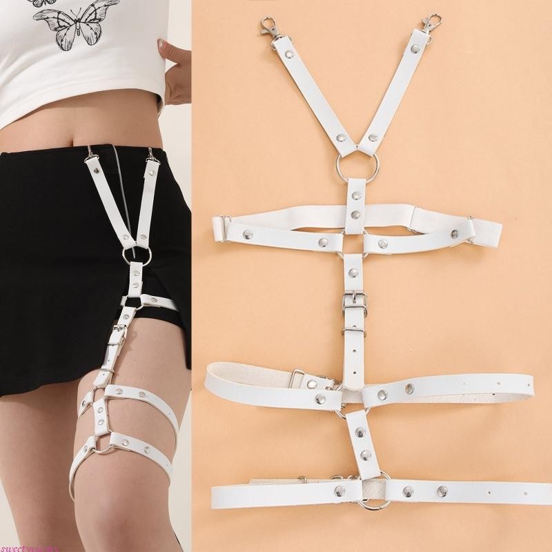 sweety Waist Garter Belt Punk for Body Harness Leg Ring Garter Belt Leather  Belt