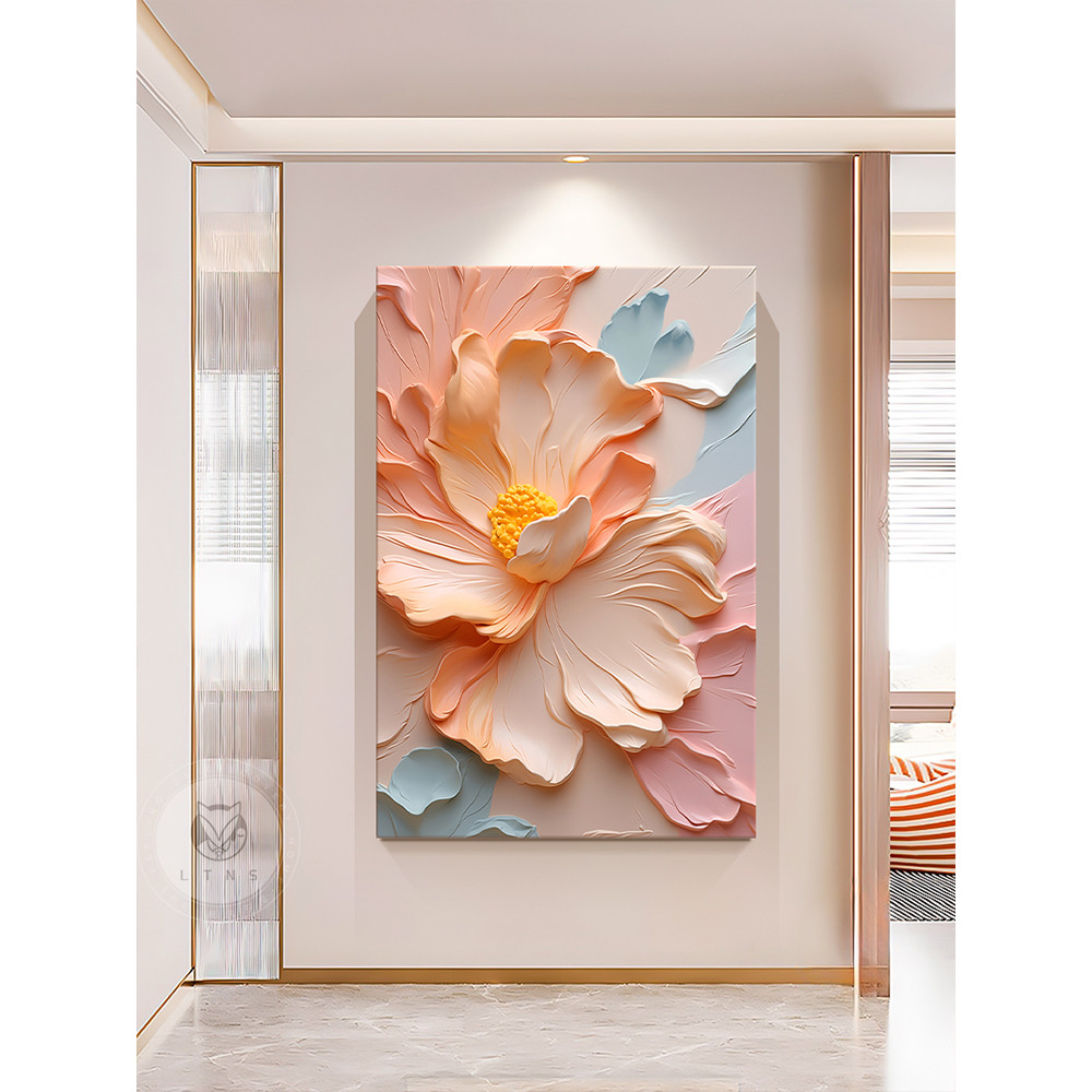 (With Frame) Nordic Simple flower Abstract Floral Rose Sweet Canvas ...