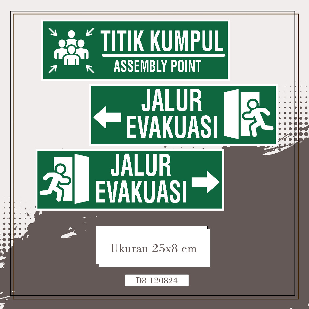 Evacuation Route Stickers/Evacuation Direction Stickers/Clump Point ...