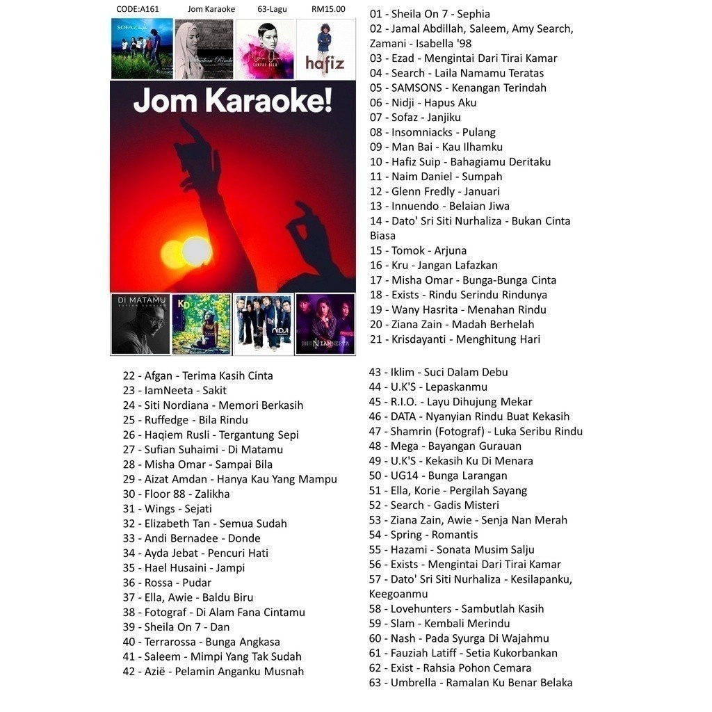 Pendrive Usb Mp3 Song Lagu Malay Melayu Jom Karaoke a161 D4 Shopee
