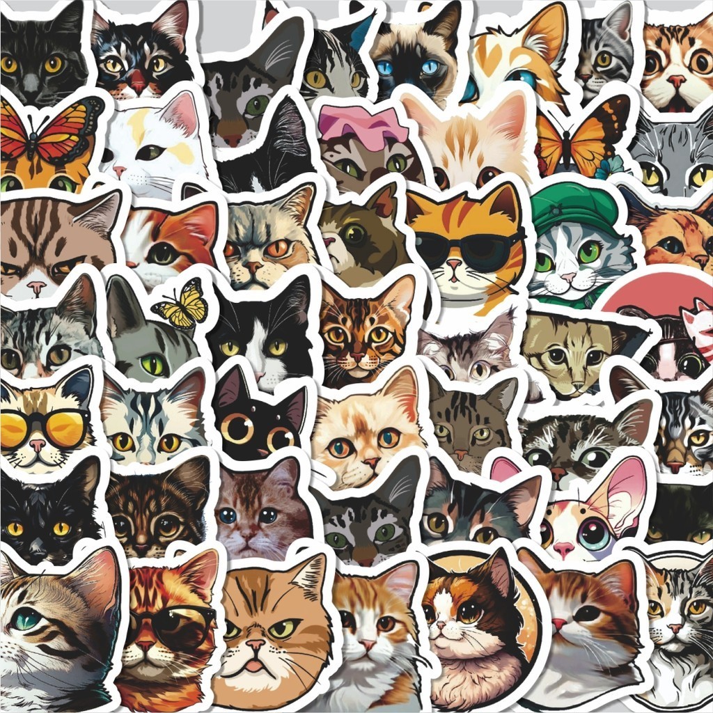 Cutting Pack Stickers 100Pcs Kawaii V3 Paint/Cat Stickers Series ...