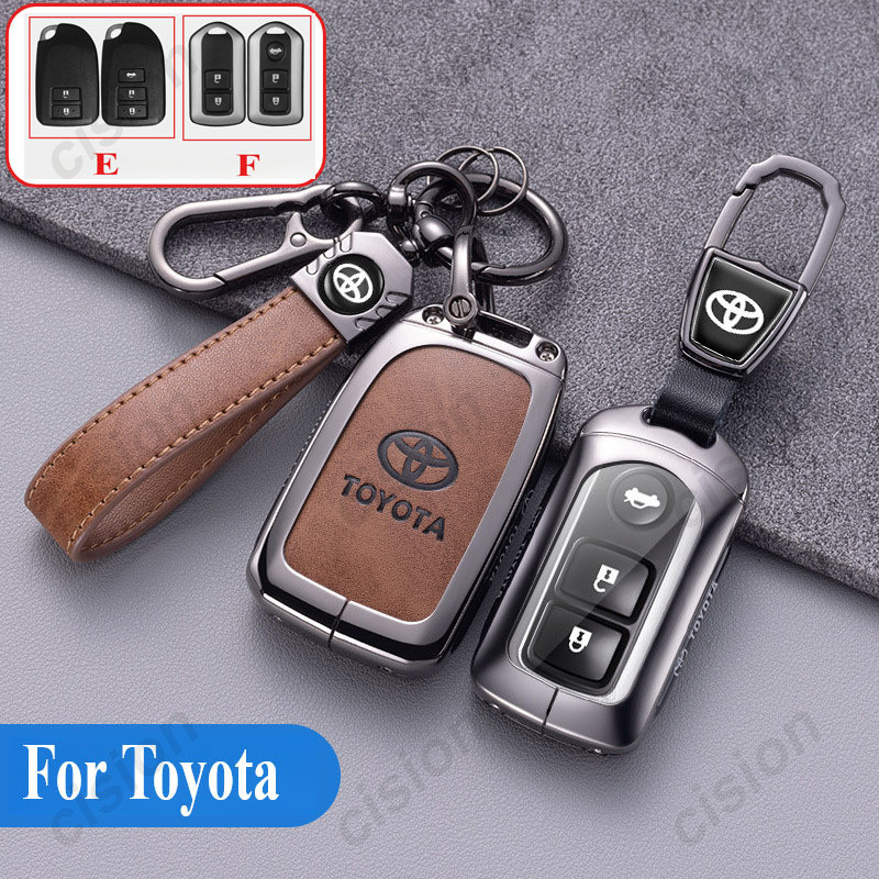 Retro Style Genuine Leather Zinc Alloy Smart Remote Car Key Fob Case ...