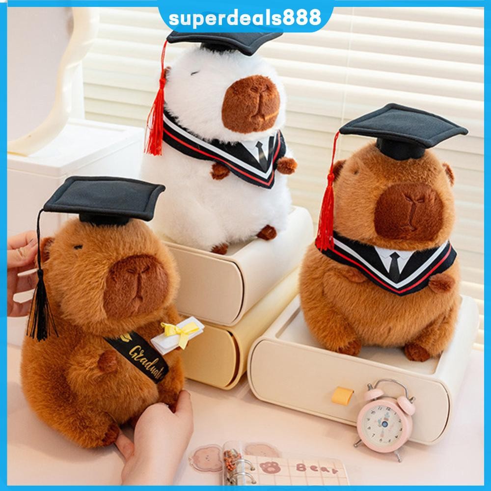 Graduation Cap Plush Capybara Creative Graduating Capybara Plush PP ...