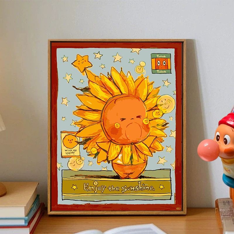 Twinkle twinkleTwinkle星星人数字油画diy填充填色手工手绘丙烯油彩画