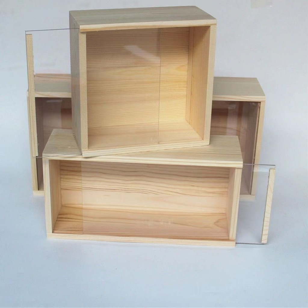 Customized Acrylic Transparent Display Box Pull-out Pull-out Wooden Box ...