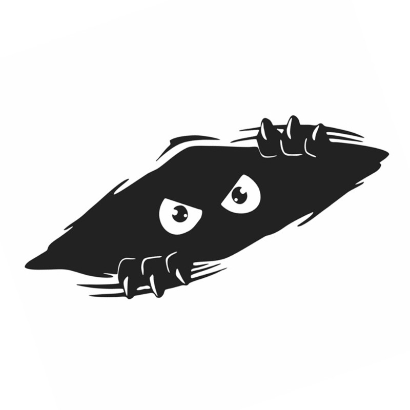 moon3 Funny Peeking Monsters Sticker Car Bumper Sticker Waterproof ...