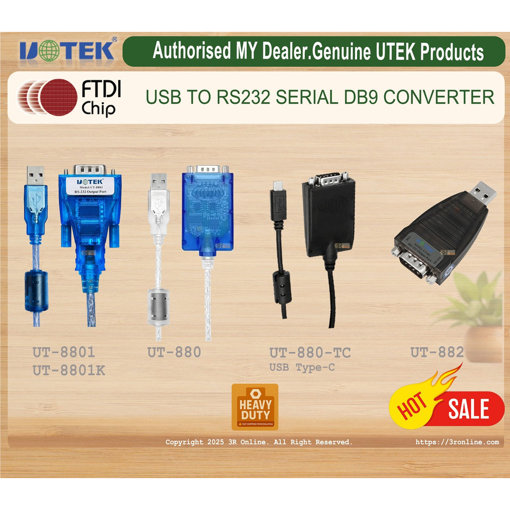 UOTEK UT- 8801 /8801K /882/ 880-TC /880 FTDI FT232 USB 2.0 to Serial ...
