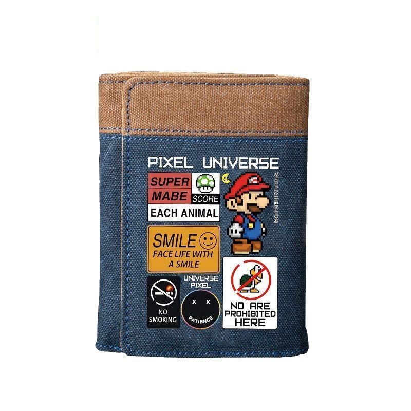 Super Mario Wallet Coin Purse Wallet Men's Two-in-One Three-fold Denim ...