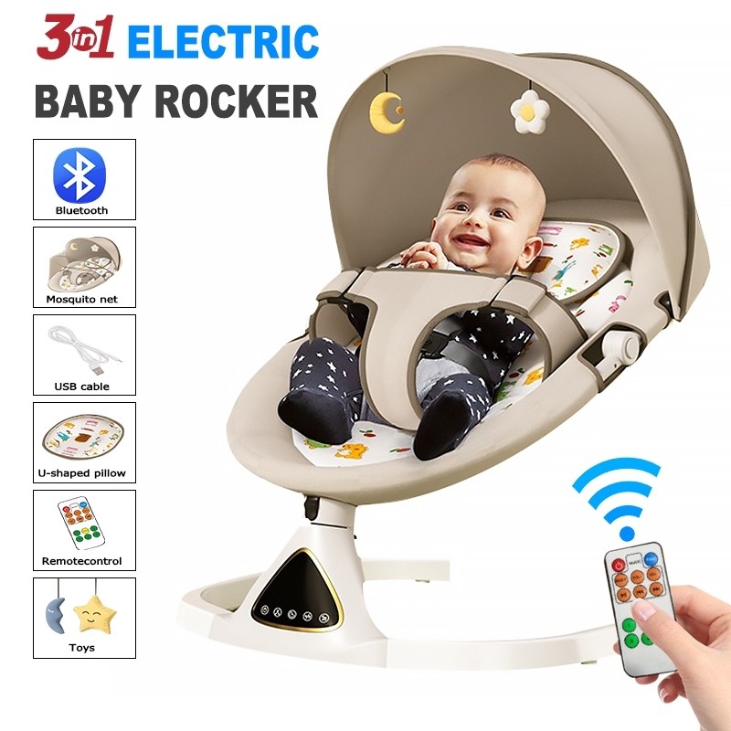 SG ️Ready stock️Baby Rocker Baby Swing Leaf Bouncer Electric Auto Swing ...