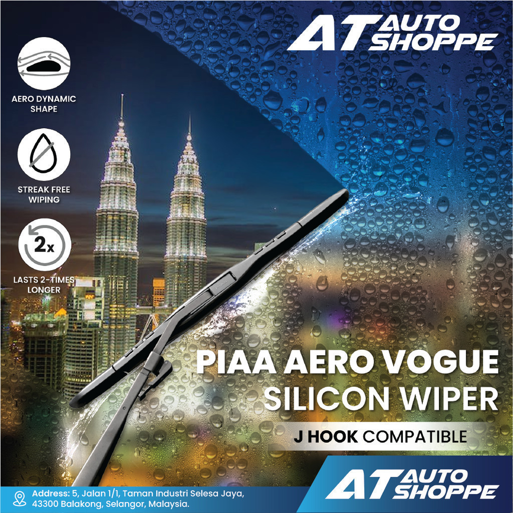 PIAA Aero Vogue Windshield Wiper Set – 28/28 Inch Silicone Blades – Made In Japan