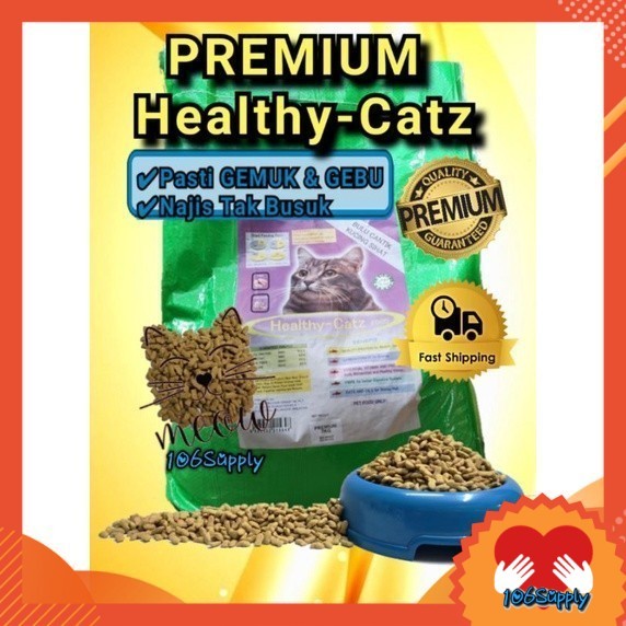 Cat Food Makanan Kucing PREMIUM Healthy Catz (seguni 7kg) Kibbles Gemuk ...