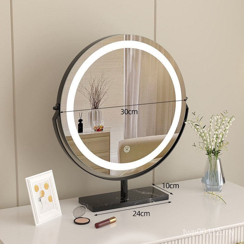 Cermin rias lampu led komputer meja desktop, cermin rias ringan dan ...