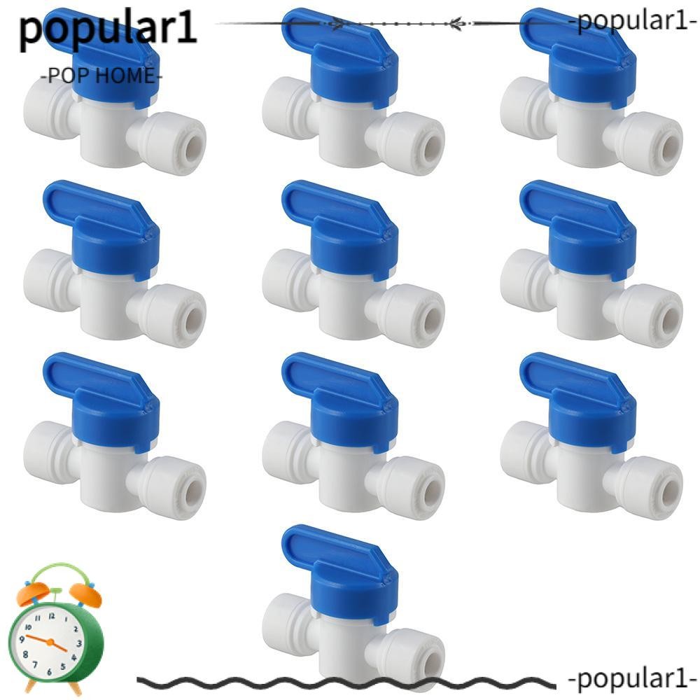 POP 10pcs Inline Shut Ball Valve, White & Blue 1/4 Inch OD Ball Valve ...