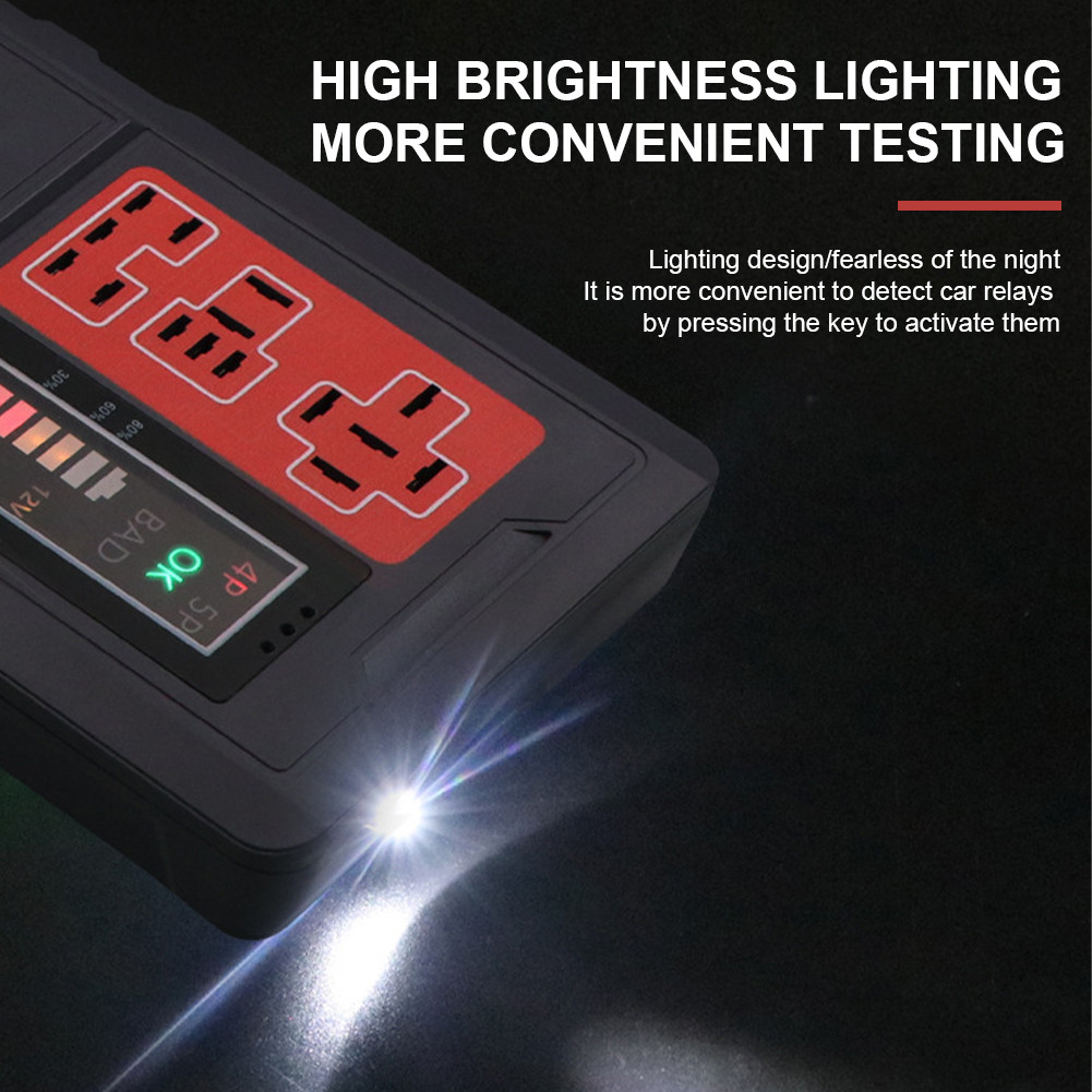 Car Relay Tester LED Indicator Light 12V 24V Car Battery Checker
