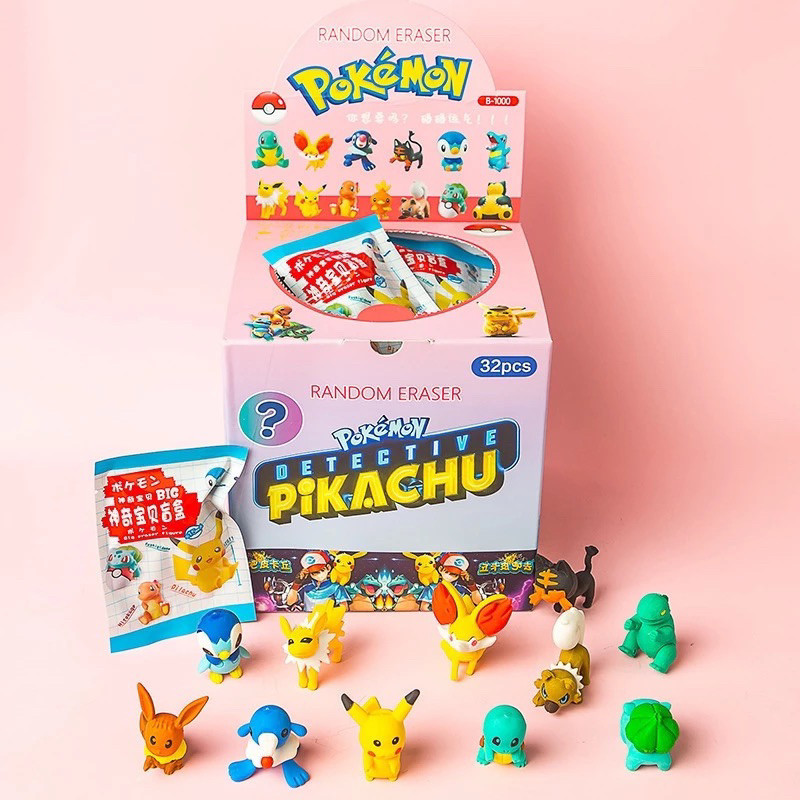 Ready Stock 1pc Pokemon Sanrio Blind Box Doll Eraser Kuromi Cartoon ...