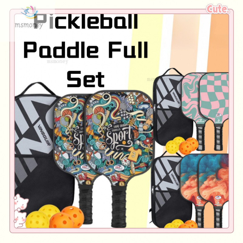 Carbon Fiber Pickleball Paddle racket Set Carbon Fiber Composition PE ...