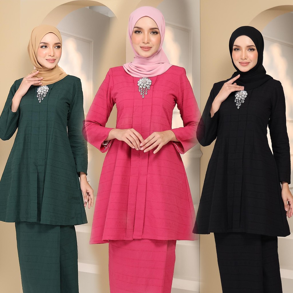 NUHA KEBAYA EYELET | NEW DESIGN COTTON EYELET | Sulam Timbul | Kain ...