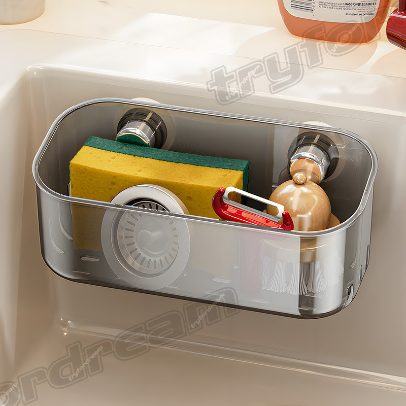 Suction Cup Kitchen Sink Organizer Wall Mounted Sink Drain Rack Kitchen ...