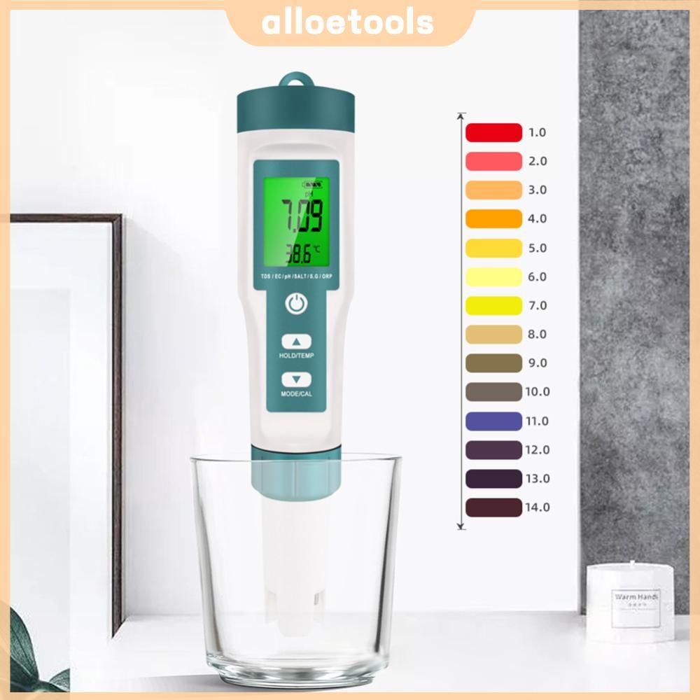 7-in-1 Digital Water Quality Tester – Measures PH, TDS, EC, ORP, Temp, SG, And Salinity