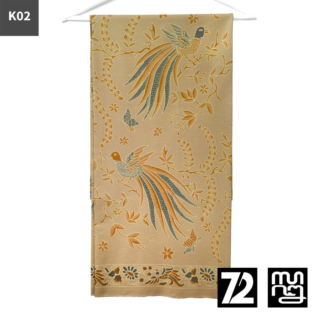 KATUN Premium BATIK Fabric Cotton Sakabula Bird Motif Cream Color ...
