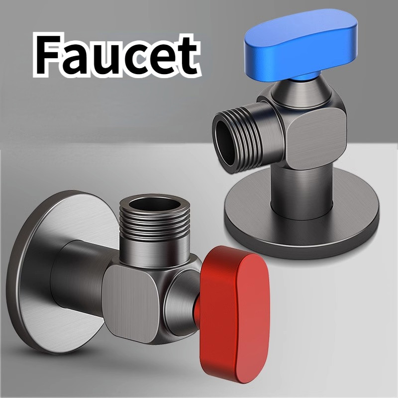 Stainless Steel Gun Gray Angle Valve, Hot And Cold Water Heater Faucet