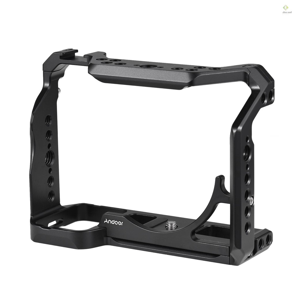 Andoer Camera Cage Aluminum Alloy Video Cage with Cold Shoe Mounts ...