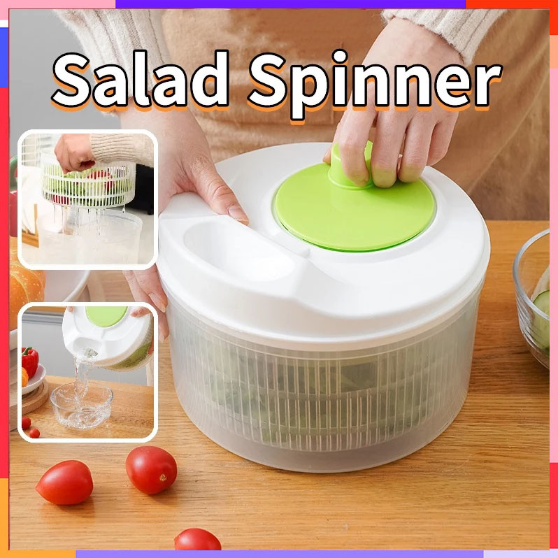 Salad Spinner Dehydrator Drying Machine Fruit Manual Throwing Basket ...