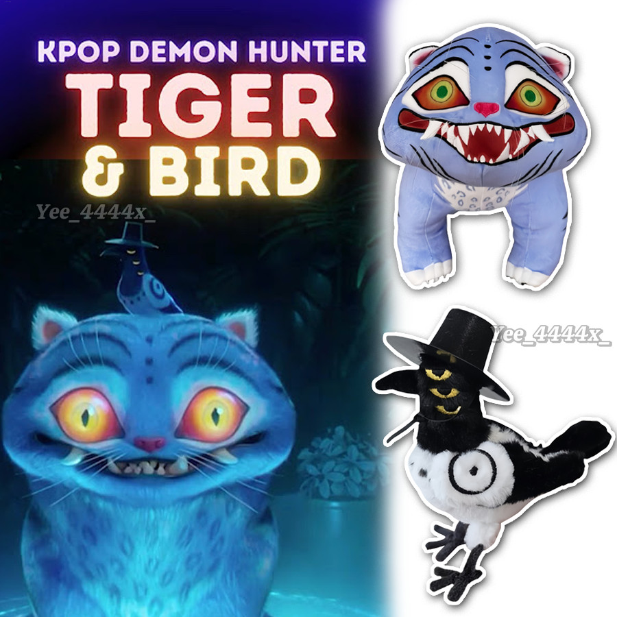 K-Pop Demon Hunters Derpy and Sussy Plush Toy Cartoon Tiger and Magpie ...