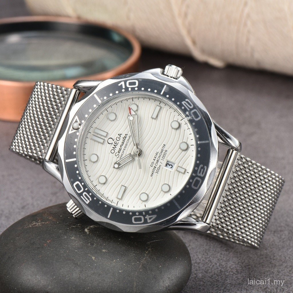 OMEGA Movement Date Display Chronograph Men's Watch Rui White Dial ...