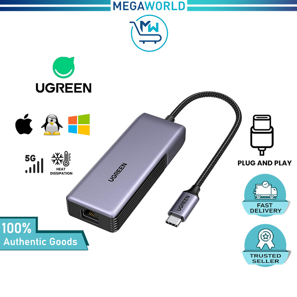 UGREEN USB C to RJ45 Ethernet Adapter 5GbE 5G 5Gbps Network LAN RTL8157 ...