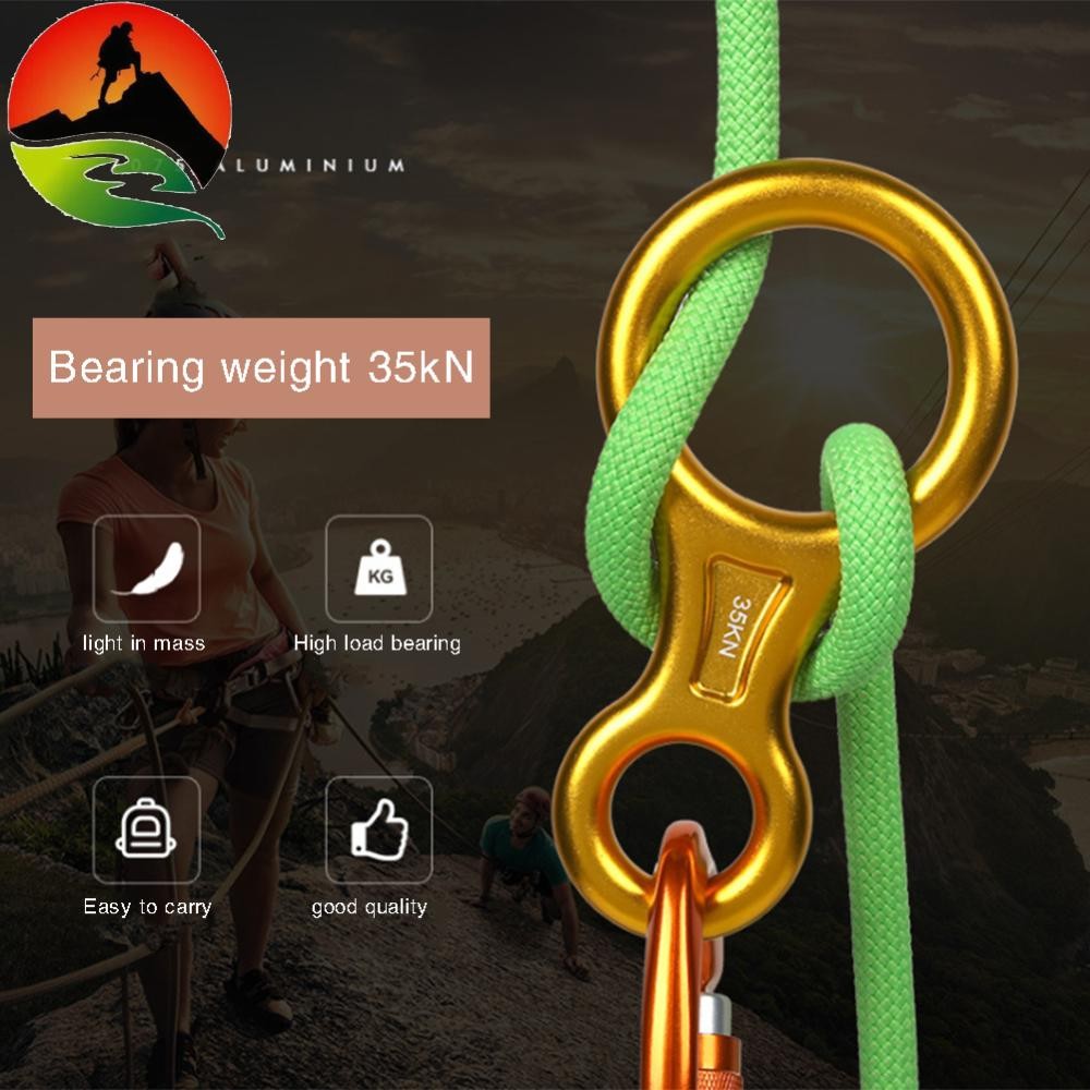 4 Colors Rock Climbing Descenders 8 Word Climbing Ring Rope Descender ...