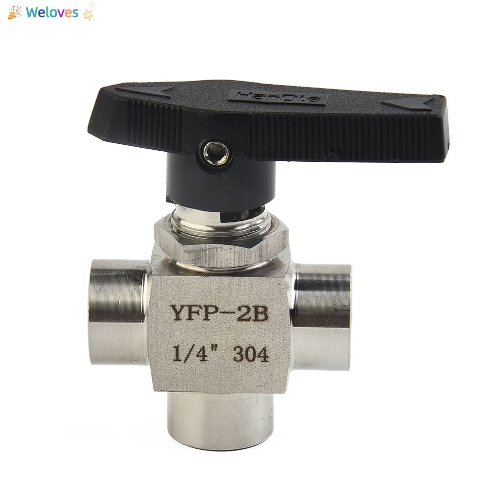 [weloves] 3 Way Ball Valve 304 Stainless Steel For BSPP Female Thread ...