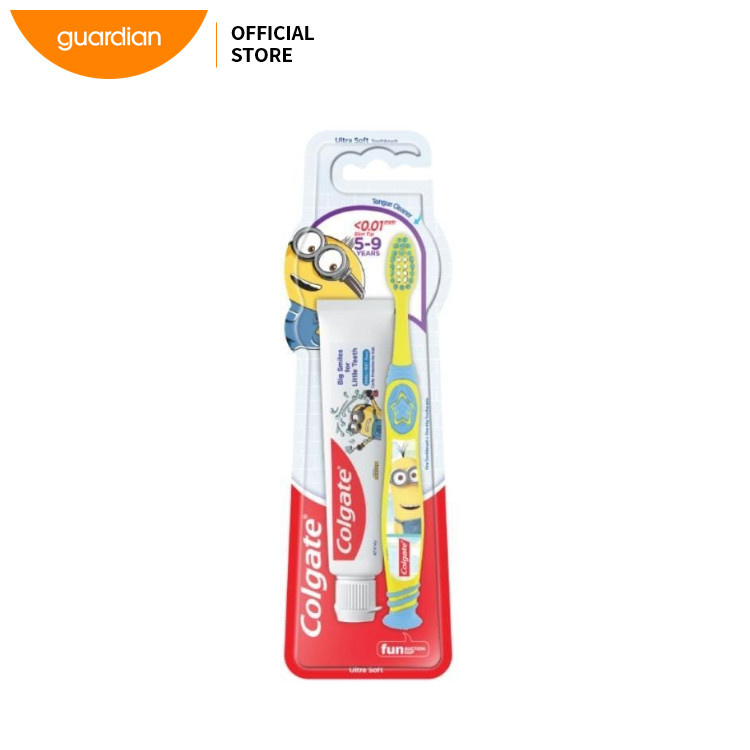 Colgate Kids Minion Toothpaste 40g + Toothbrush 5-9 Years (Ultra Soft ...