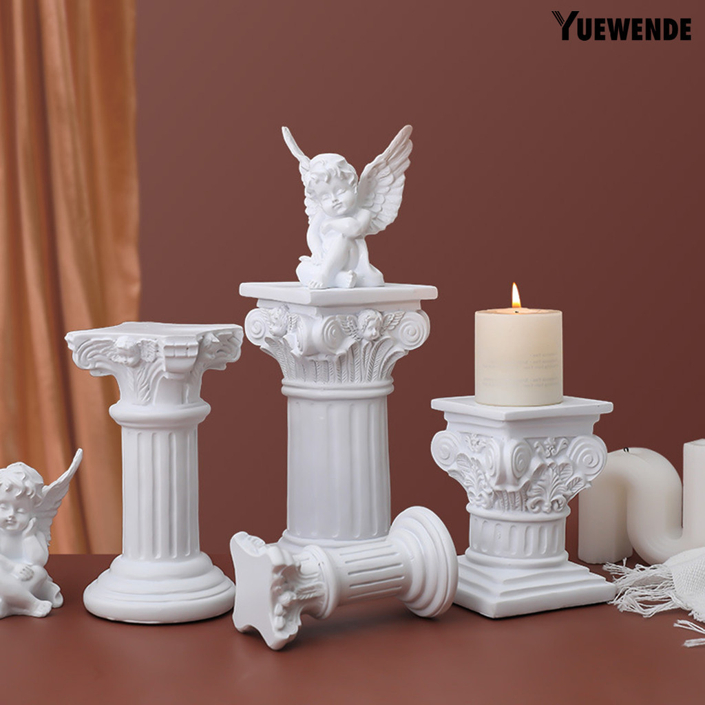 [YUE]Column Angle Figurine Vintage Garden Decor Resin Cherub Angels on ...