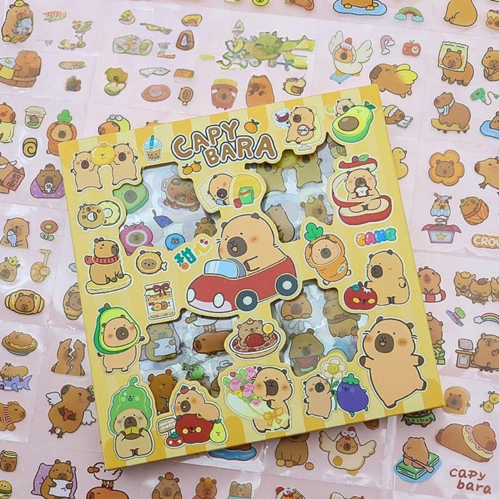 Capybara BOX STICKER CONTENTS 100 PCS cute diy stickers cfc | Shopee ...