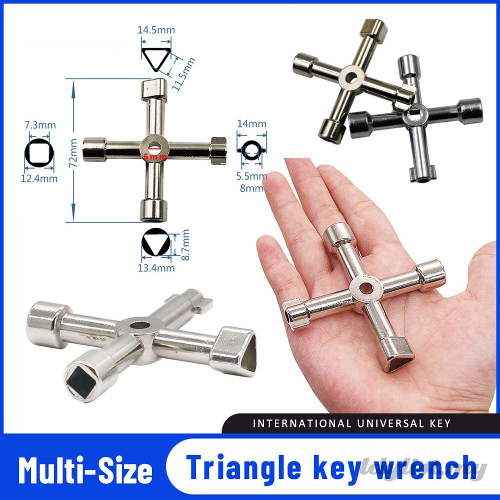 ღ Multifunction 4 Ways Universal Triangle Wrench Key Plumber Keys ...