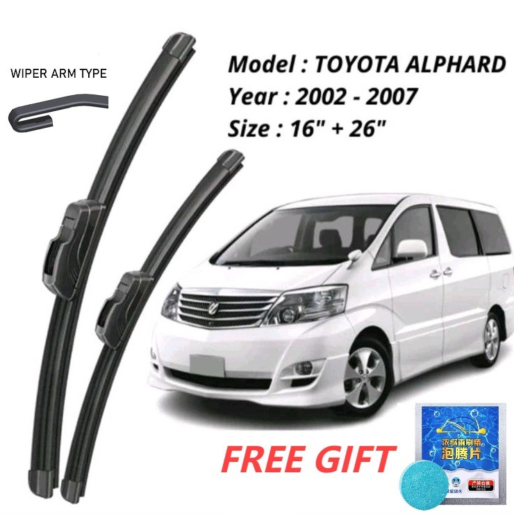 TOYOTA ALPHARD 20022007 16 X 26 SILICONE RUBBER WIPER BLADE JAPAN