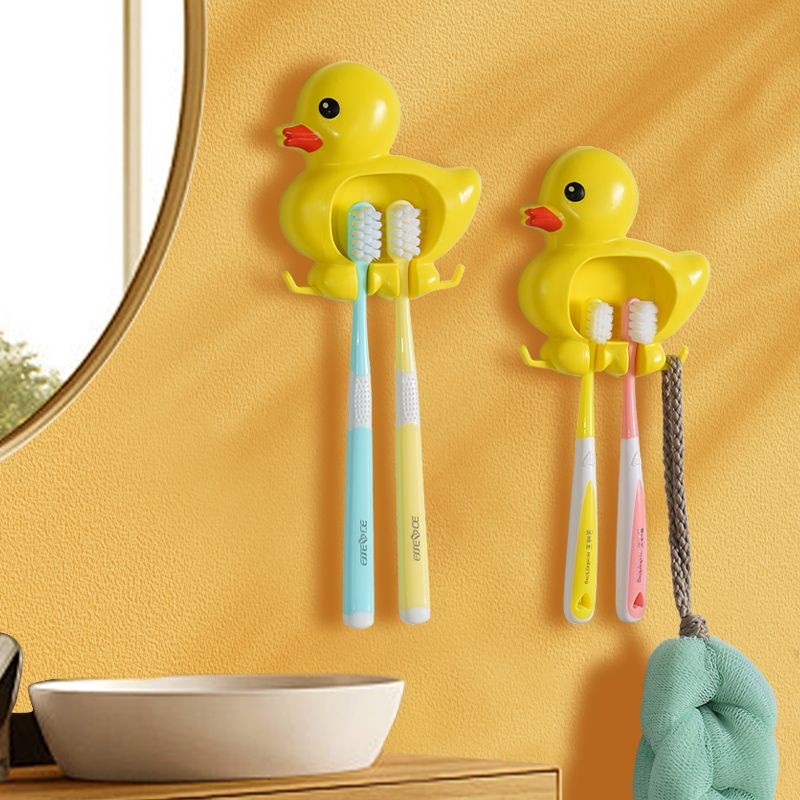 Cartoon Toothbrush Rack Wall-Mounted Household Perforation-Free Toilet ...
